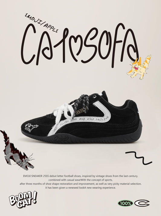 Cat and Sofa Fried Cat Black Thin-soled Racing Shoes