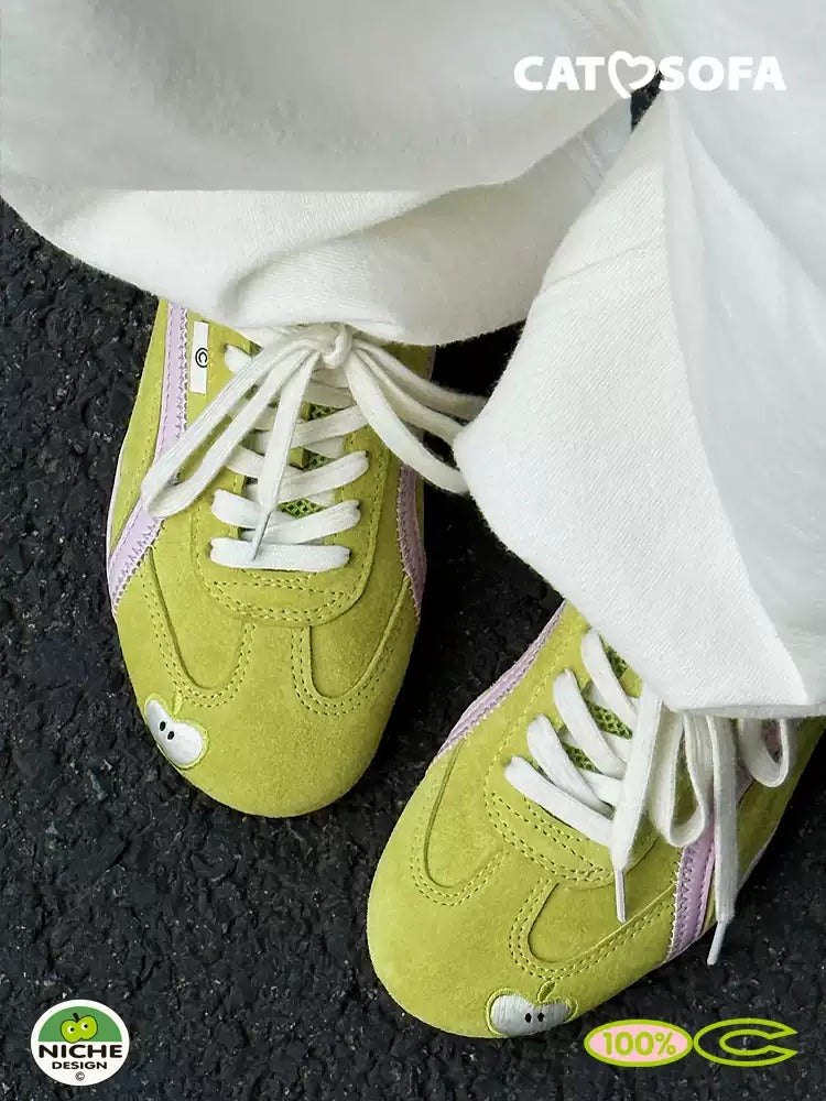 Retro green Shoes Women All-match Racing Shoes