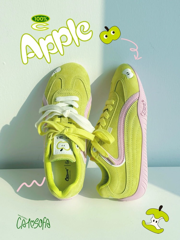 Retro green Shoes Women All-match Racing Shoes