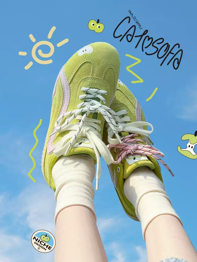 Retro green Shoes Women All-match Racing Shoes