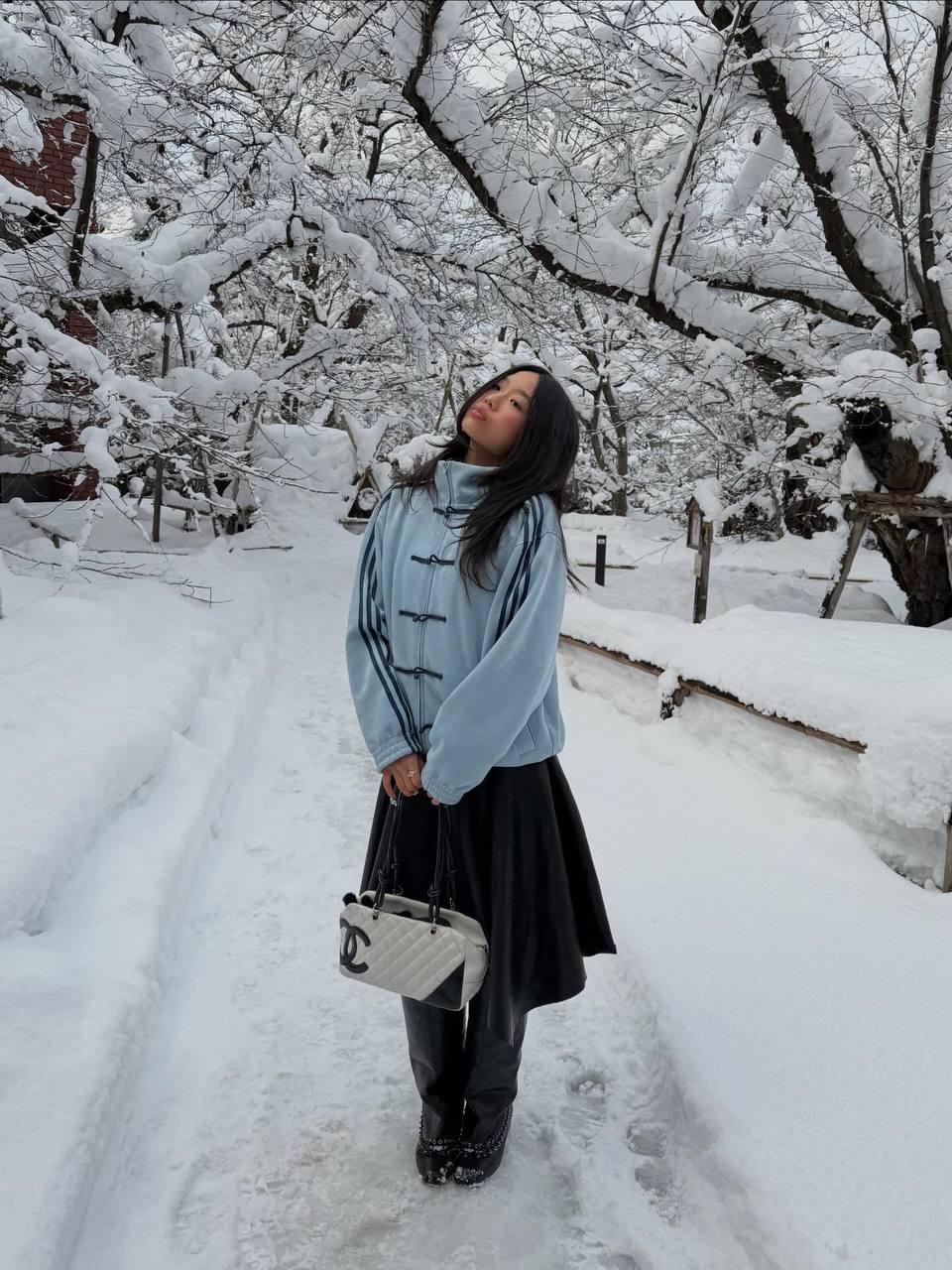 Baby blue Suede Tang-Style Jacket