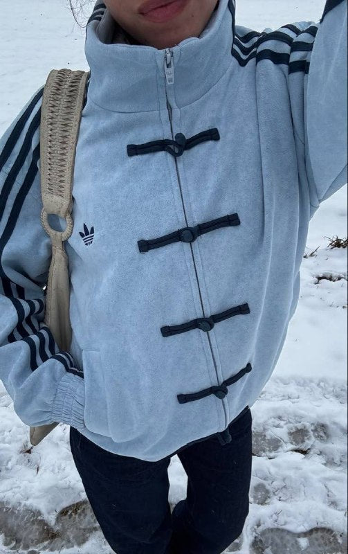 Baby blue Suede Tang-Style Jacket