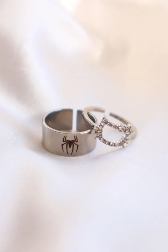Kitty & Spider Double Ring