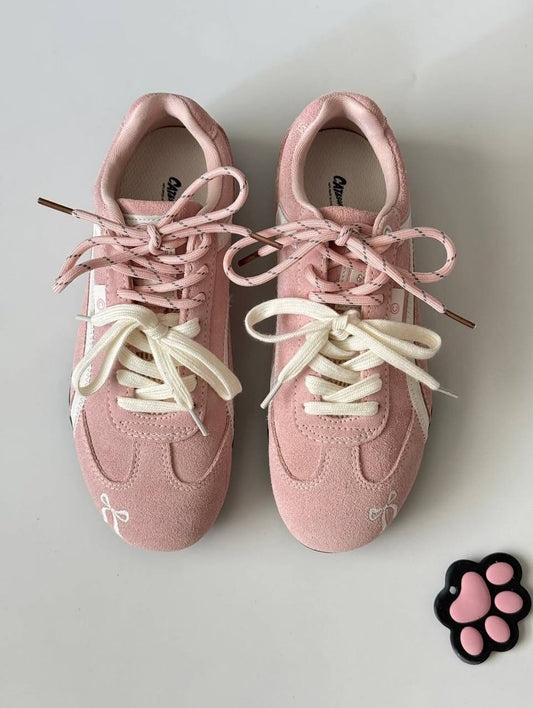 Hot dopamine retro pink shoes for women spring and summer new sneakers sports shoes