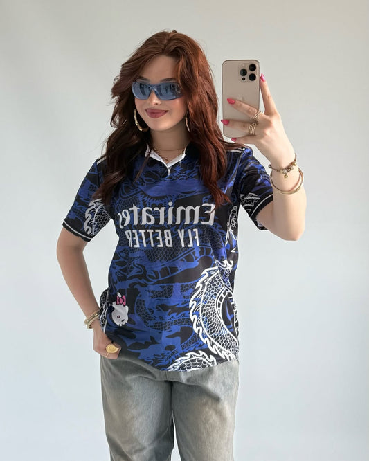 Beyaz Kitty Madrid Dragon Jersey T-shirt