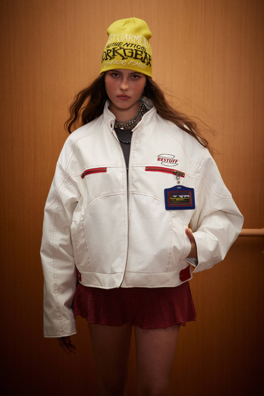 American-style high-street PU leather motorcycle jacket for women